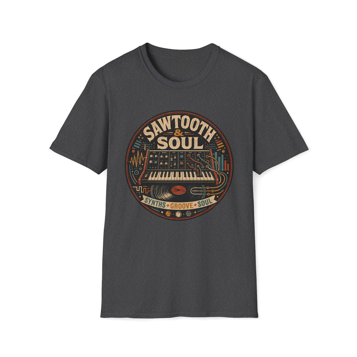 Sawtooth & Soul T-Shirt — Retro Synth Groove Music Tee