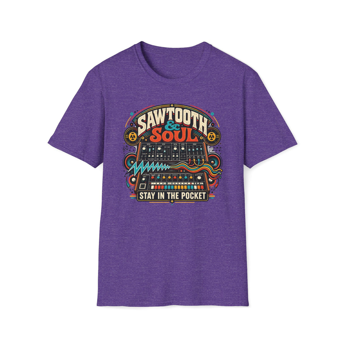 Sawtooth & Soul “Stay in the Pocket” Retro Synthesizer T-Shirt | Vintage Funk, Soul & Electronic Music Tee