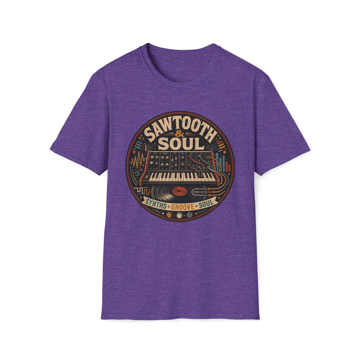 Sawtooth & Soul T-Shirt — Retro Synth Groove Music Tee