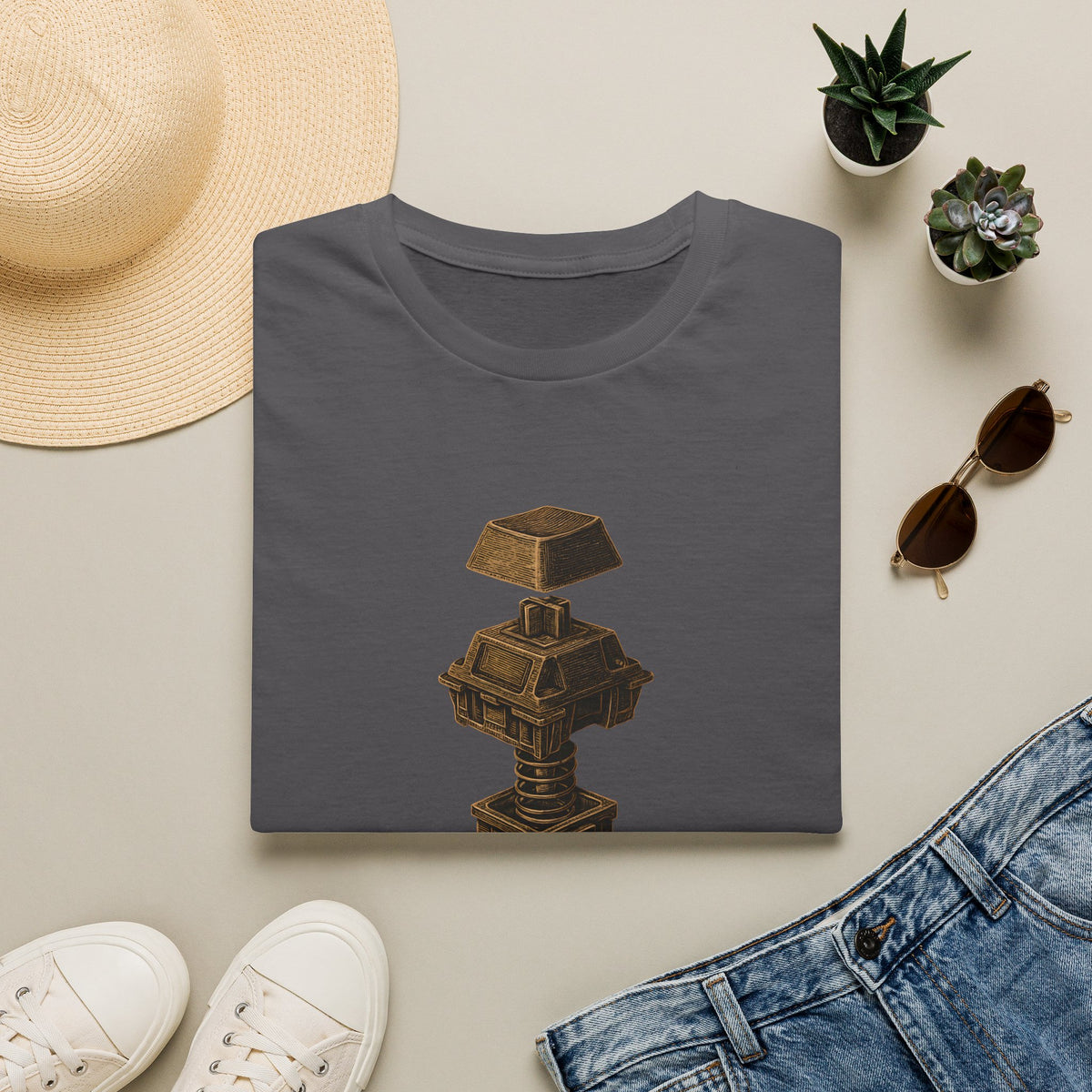 Spring-loaded mechanical sculpture T-Shirt