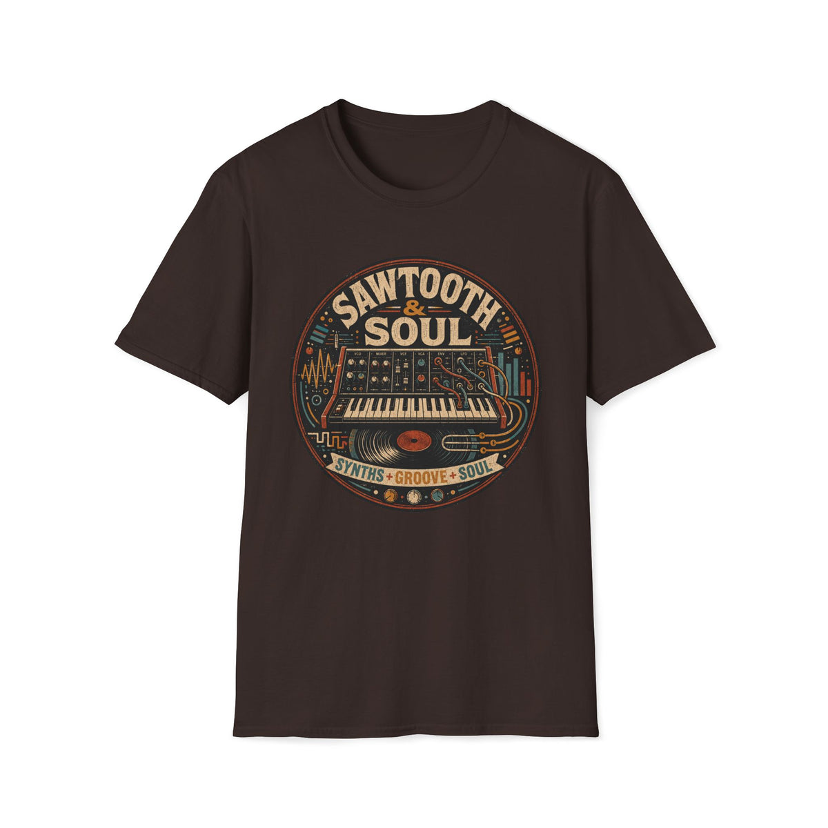 Sawtooth & Soul T-Shirt — Retro Synth Groove Music Tee