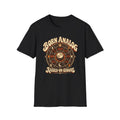 Black Born Analog T-shirt with a control knob, waveforms, and cosmic symbols.
